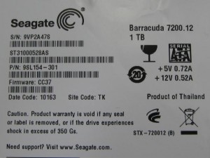 Seagate 1TB 7200 - failed drive