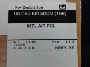 NZ Post international-air label