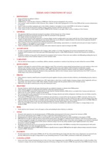 PMB Terms and Conditions of supply